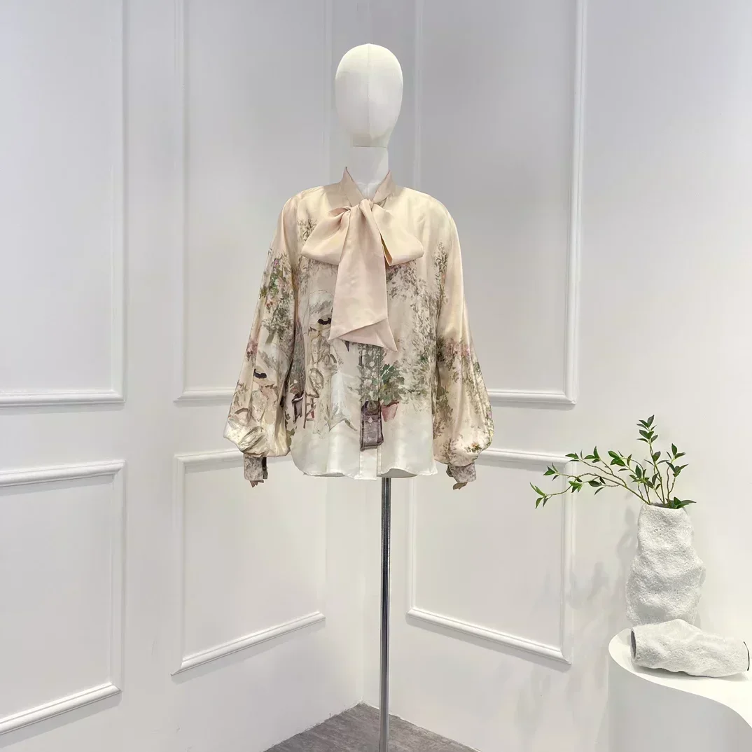 2023 New Arrivals Elegant Floral Printing Self-tie Bows Neckline Long Sleeve Blouse for Women
2023 New Arrivals Elegant Floral Printing Self-tie Bows Neckline Long Sleeve Blouse for Women