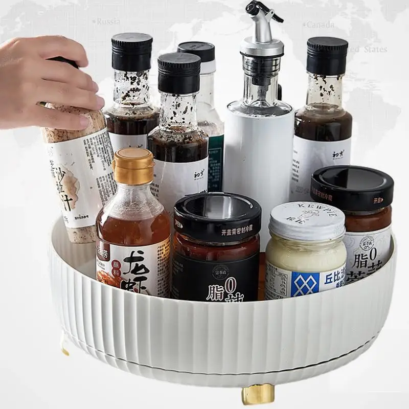 

Kitchen Storage Multi Functional Rotating Storage Rack Seasoning Condiment Rack Seasoning Box Household Artifact Turntable