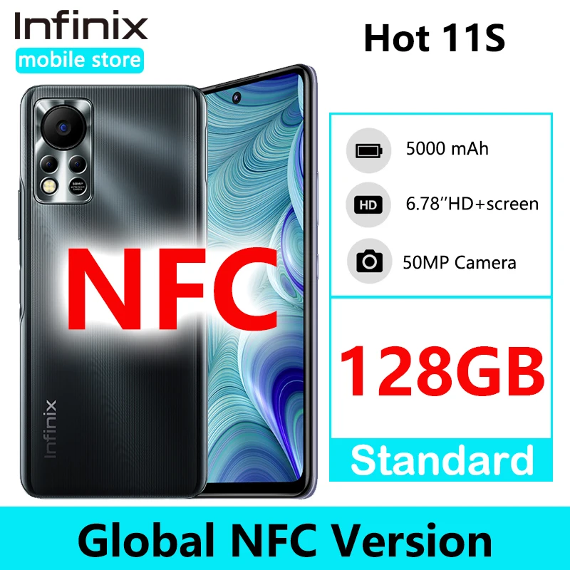 

Global Version Infinix HOT 11S 6GB 128GB Smartphone NFC 4GB 64GB 6.78" FHD Display Helio G88 50MP AI Rear Camera 5000mAh Battery
