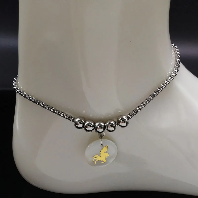 Shell Stainless Steel Barefoot Sandals Unicorn Silver Color Anklet Bracelet Women Jewelry pulsera tobillera mujer A612304S07
Shell Stainless Steel Barefoot Sandals Unicorn Silver Color Anklet Bracelet Women Jewelry pulsera tobillera mujer A612304S07