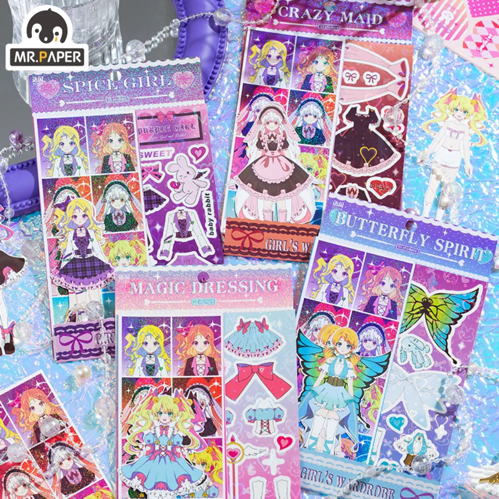 Mr. Paper Cartoon Girl Cute Sticker Creative Dressing Hand Account Material Decoration Stationery Supplies Kawaii Sticker
Mr. Paper Cartoon Girl Cute Sticker Creative Dressing Hand Account Material Decoration Stationery Supplies Kawaii Sticker