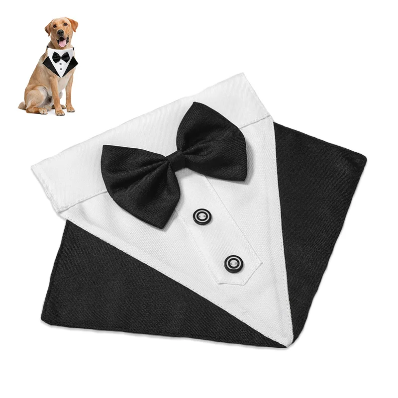 Dog British Style Suit Bow Tie Pet Collar Adjustable Exquisite Bow Dog Saliva Towel Comfortable for All Dogs Wedding Party
Dog British Style Suit Bow Tie Pet Collar Adjustable Exquisite Bow Dog Saliva Towel Comfortable for All Dogs Wedding Party