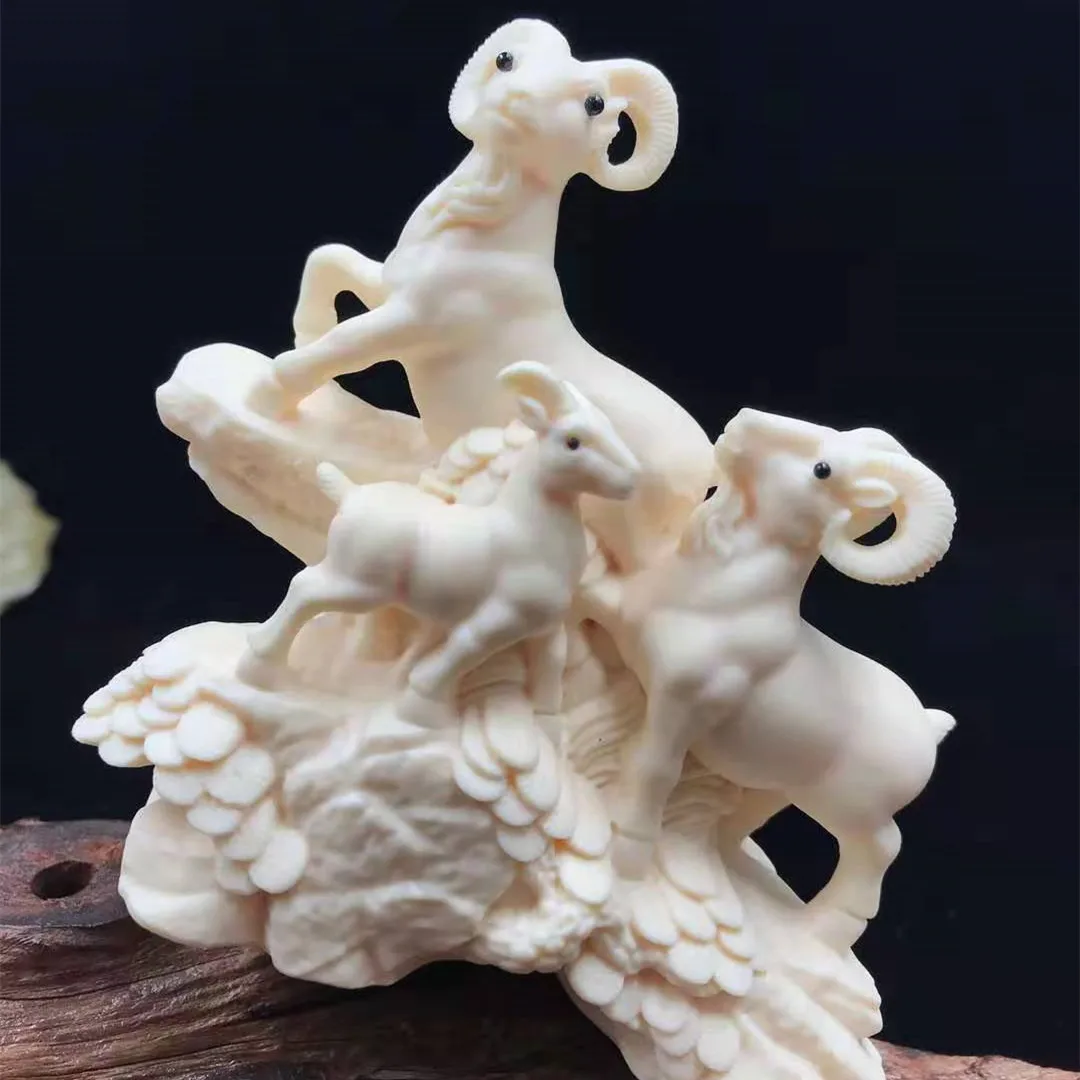 Ivory Nut Carved Three Rams Bring Bliss Decoration Car Home Office Desktop Crafts Decoration Gift Box
Ivory Nut Carved Three Rams Bring Bliss Decoration Car Home Office Desktop Crafts Decoration Gift Box