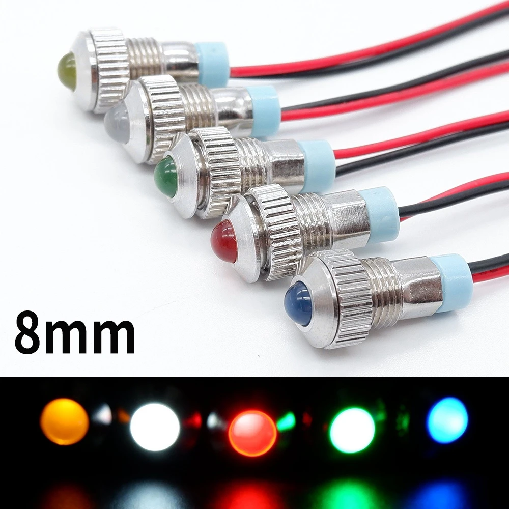 8mm Metal Indicator Warning Light LED Pilot Wire Leading 3V 5V 12V 24V 220V Red/Green/Blue/Yellow/White Signal Panel Alarm Lamp
8mm Metal Indicator Warning Light LED Pilot Wire Leading 3V 5V 12V 24V 220V Red/Green/Blue/Yellow/White Signal Panel Alarm Lamp