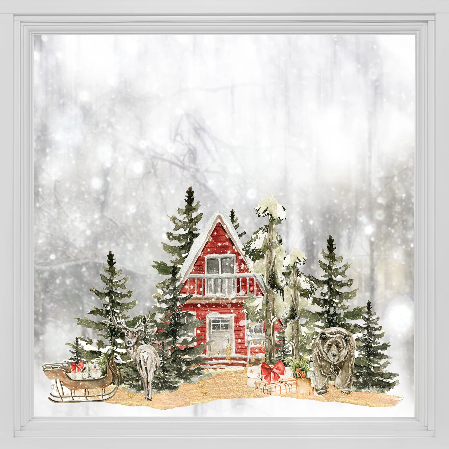 Kizcozy Red House and Fir Tree Decorative Double Sided Window Sticker Non-adhesive Static Cling Window Film for Home Decoration
Kizcozy Red House and Fir Tree Decorative Double Sided Window Sticker Non-adhesive Static Cling Window Film for Home Decoration