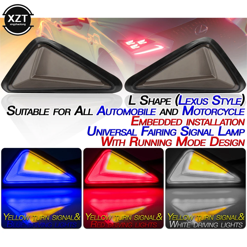 2PCS Universal L-shape Motorcycle Moto Flush Mount LED Triangle Turn Signals DRL Indicator Blinker Light 12V Waterproof
2PCS Universal L-shape Motorcycle Moto Flush Mount LED Triangle Turn Signals DRL Indicator Blinker Light 12V Waterproof