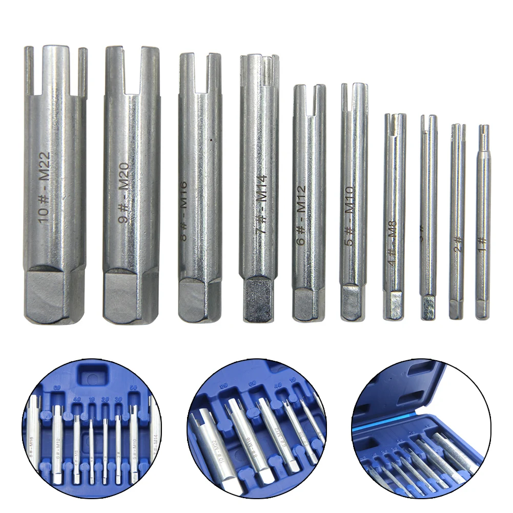 10 Pcs Damaged Screw Tap Extractor Broken Head Screw Removal Tool M4-M22 45# Steel Remove Stripped Tools Power Tool Parts
10 Pcs Damaged Screw Tap Extractor Broken Head Screw Removal Tool M4-M22 45# Steel Remove Stripped Tools Power Tool Parts