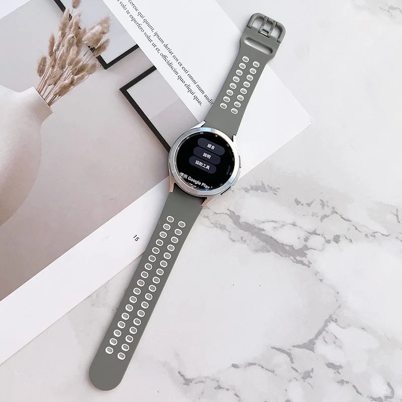 Ремешок силиконовый для Samsung Galaxy Watch 4 40 мм 44 мм, спортивный браслет для смарт-часов Galaxy Watch 4 Classic 42 мм 46 мм, 20 мм
Ремешок силиконовый для Samsung Galaxy Watch 4 40 мм 44 мм, спортивный браслет для смарт-часов Galaxy Watch 4 Classic 42 мм 46 мм, 20 мм