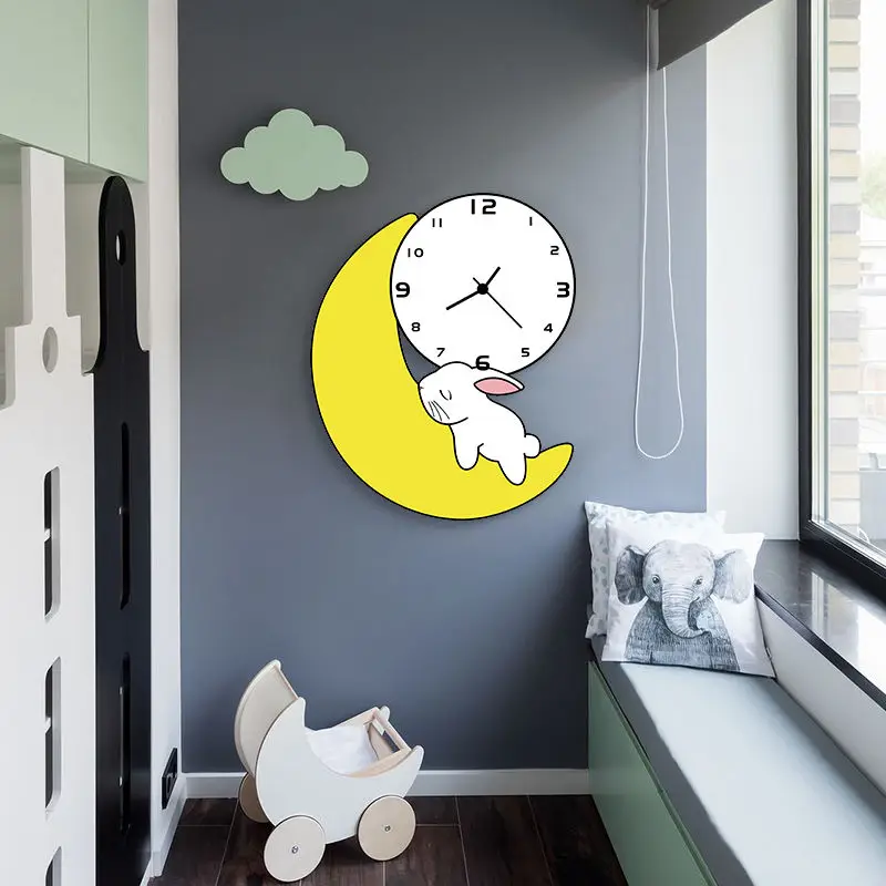 Rabbit Sleeping At The Moon Wall Clock Silent home decoration bedroom Cartoon Bunny Children Animal Watch
Rabbit Sleeping At The Moon Wall Clock Silent home decoration bedroom Cartoon Bunny Children Animal Watch