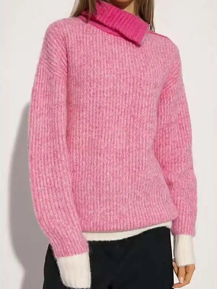 Autumn Winter 2022 New Turtleneck Soft Wool Shoulder Zipper Pullover Women Sweater
Autumn Winter 2022 New Turtleneck Soft Wool Shoulder Zipper Pullover Women Sweater
