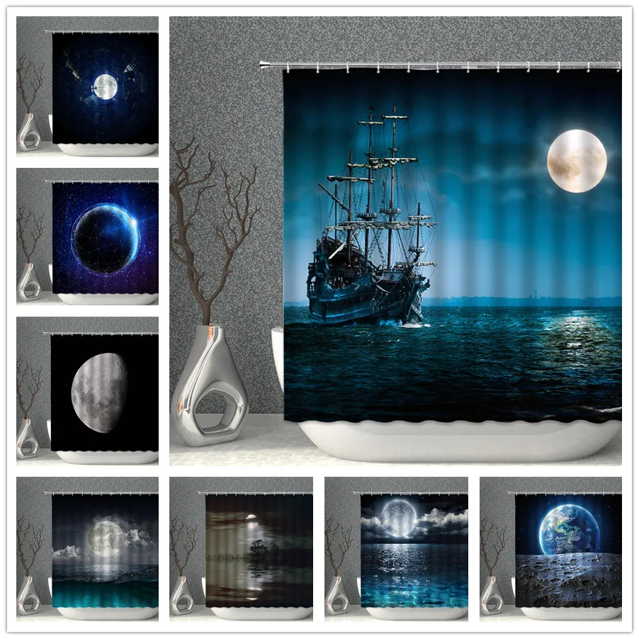 Moon Star Shower Curtain Navy Blue Space Planet Water Earth Boat Shower Curtain Bathroom Screen Bathtub Decoration
Moon Star Shower Curtain Navy Blue Space Planet Water Earth Boat Shower Curtain Bathroom Screen Bathtub Decoration