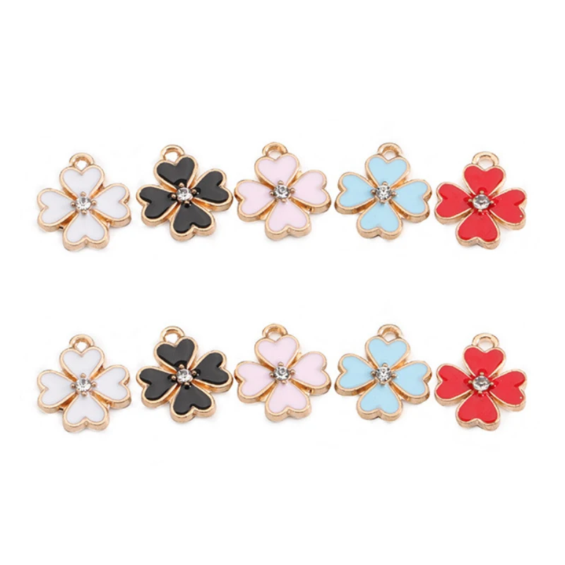 10/20pcs Alloy Drip Oil Rhinestone Four Leaf Clover Charms Enamel Flower Jewelry Bracelet Earring Making Pendant Accessories
10/20pcs Alloy Drip Oil Rhinestone Four Leaf Clover Charms Enamel Flower Jewelry Bracelet Earring Making Pendant Accessories