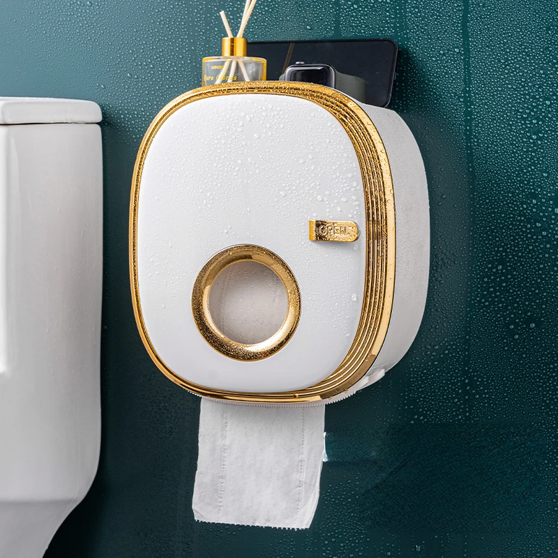 Toilet Paper Holder Wall-mounted Light Luxury Waterproof Plastic Sanitary Storage Tissue Box Holder Bathroom Accessories
Toilet Paper Holder Wall-mounted Light Luxury Waterproof Plastic Sanitary Storage Tissue Box Holder Bathroom Accessories