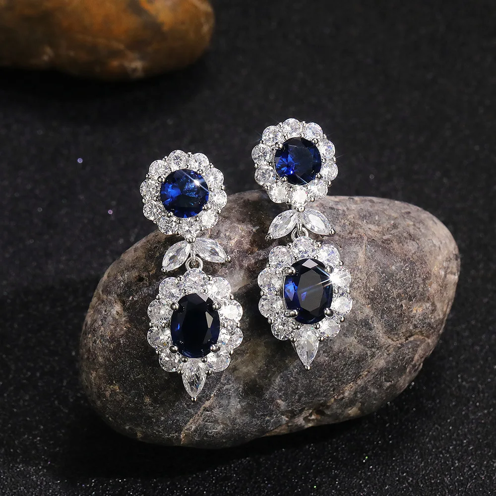 Luxury Blue Cubic Zirconia Dangle Earrings for Women Engagement Wedding Accessories Gorgeous Lady's Ear Earrings Jewelry
Luxury Blue Cubic Zirconia Dangle Earrings for Women Engagement Wedding Accessories Gorgeous Lady's Ear Earrings Jewelry