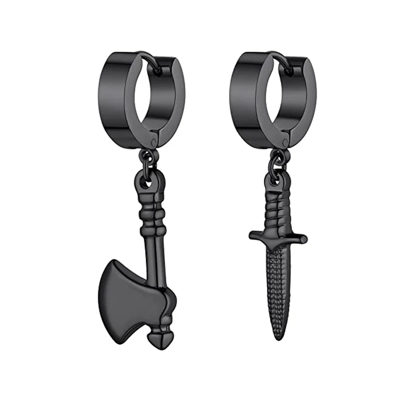 1 Pairs Unisex Punk Hoop Earrings Huggie Hoops Axe and Dagger Stainless Steel Silver/Gold/Black Earrings Jewelry Gift
1 Pairs Unisex Punk Hoop Earrings Huggie Hoops Axe and Dagger Stainless Steel Silver/Gold/Black Earrings Jewelry Gift