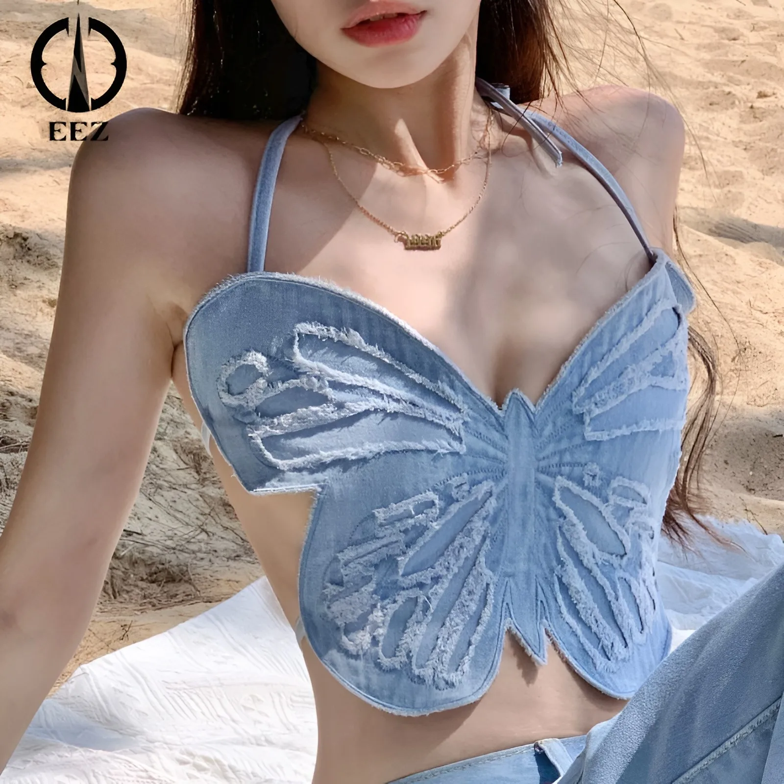 Women’s Sexy Butterfly Low-Cut Crop Top Spaghetti Strap Bandage Tank Top Halter Neck Coquette Bustier Y2k Vintage Denim Camis
Women’s Sexy Butterfly Low-Cut Crop Top Spaghetti Strap Bandage Tank Top Halter Neck Coquette Bustier Y2k Vintage Denim Camis