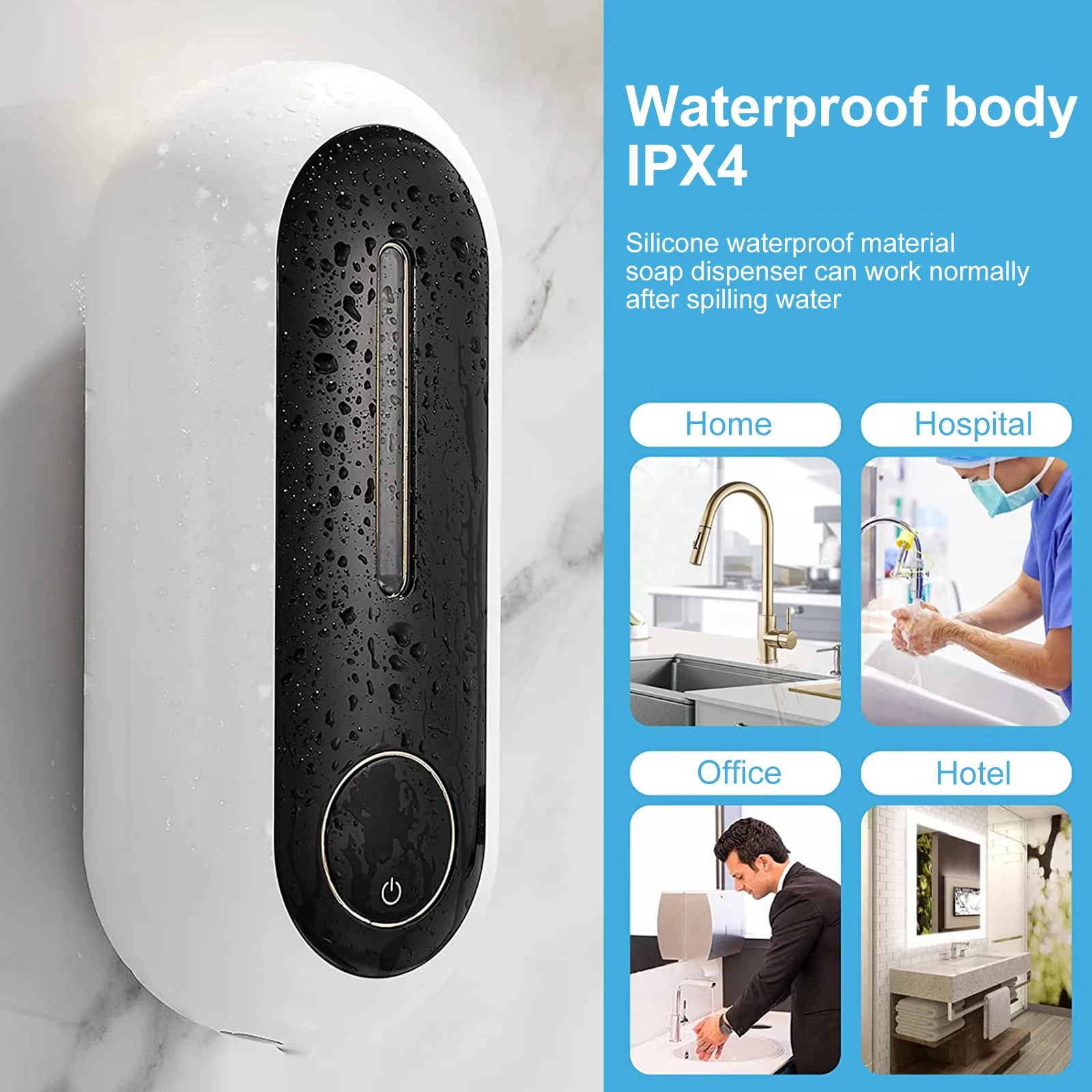 450ml Wall Mounted Automatic Soap Dispenser IPX4 Waterproof Rechargeable Temperature Display Smart Electric Foam Hand Sanitizer
450ml Wall Mounted Automatic Soap Dispenser IPX4 Waterproof Rechargeable Temperature Display Smart Electric Foam Hand Sanitizer