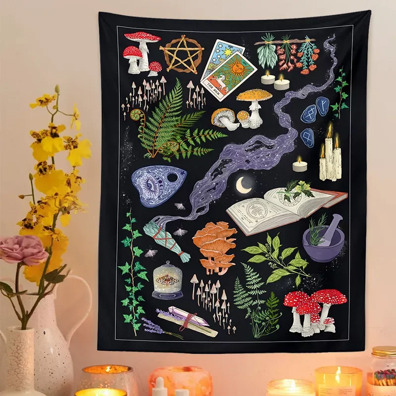 Mushrooms Tapestry Wall Hanging Moon Starry Botanical Chart Hippie Bohemian Tapestry Psychedelic Witchcraft Home Decor
Mushrooms Tapestry Wall Hanging Moon Starry Botanical Chart Hippie Bohemian Tapestry Psychedelic Witchcraft Home Decor