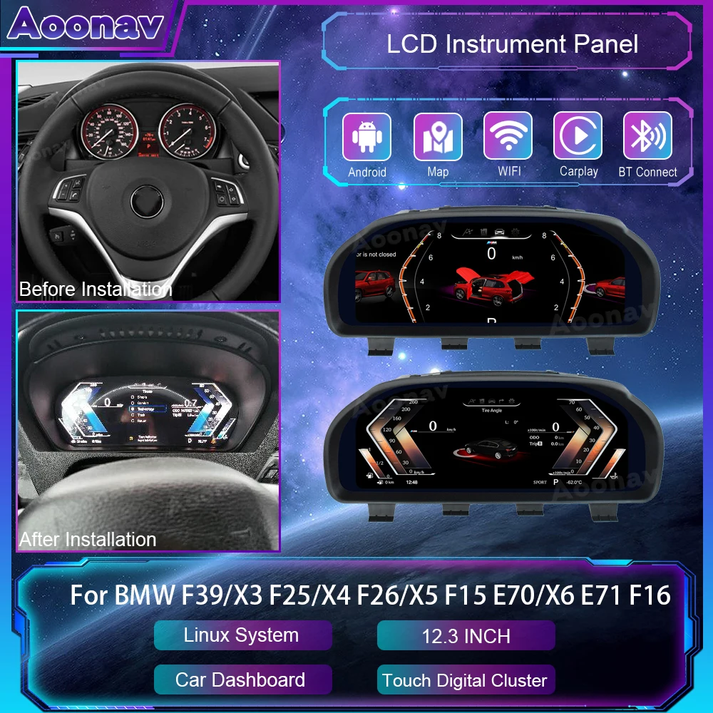 For BMW F39/X3 F25/X4 F26/X5 F15 E70/X6 E71 F16 2011-2017 Car LCD Dashboard Instrument Display Panel Touch Digital Cluster
For BMW F39/X3 F25/X4 F26/X5 F15 E70/X6 E71 F16 2011-2017 Car LCD Dashboard Instrument Display Panel Touch Digital Cluster