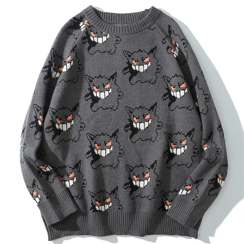Harajuku Sweater Men Women Cartoon Pullover Hip Hop Streetwear Long Sleeve Devil Pattern Knitted Sweater Couple Oversized
Harajuku Sweater Men Women Cartoon Pullover Hip Hop Streetwear Long Sleeve Devil Pattern Knitted Sweater Couple Oversized