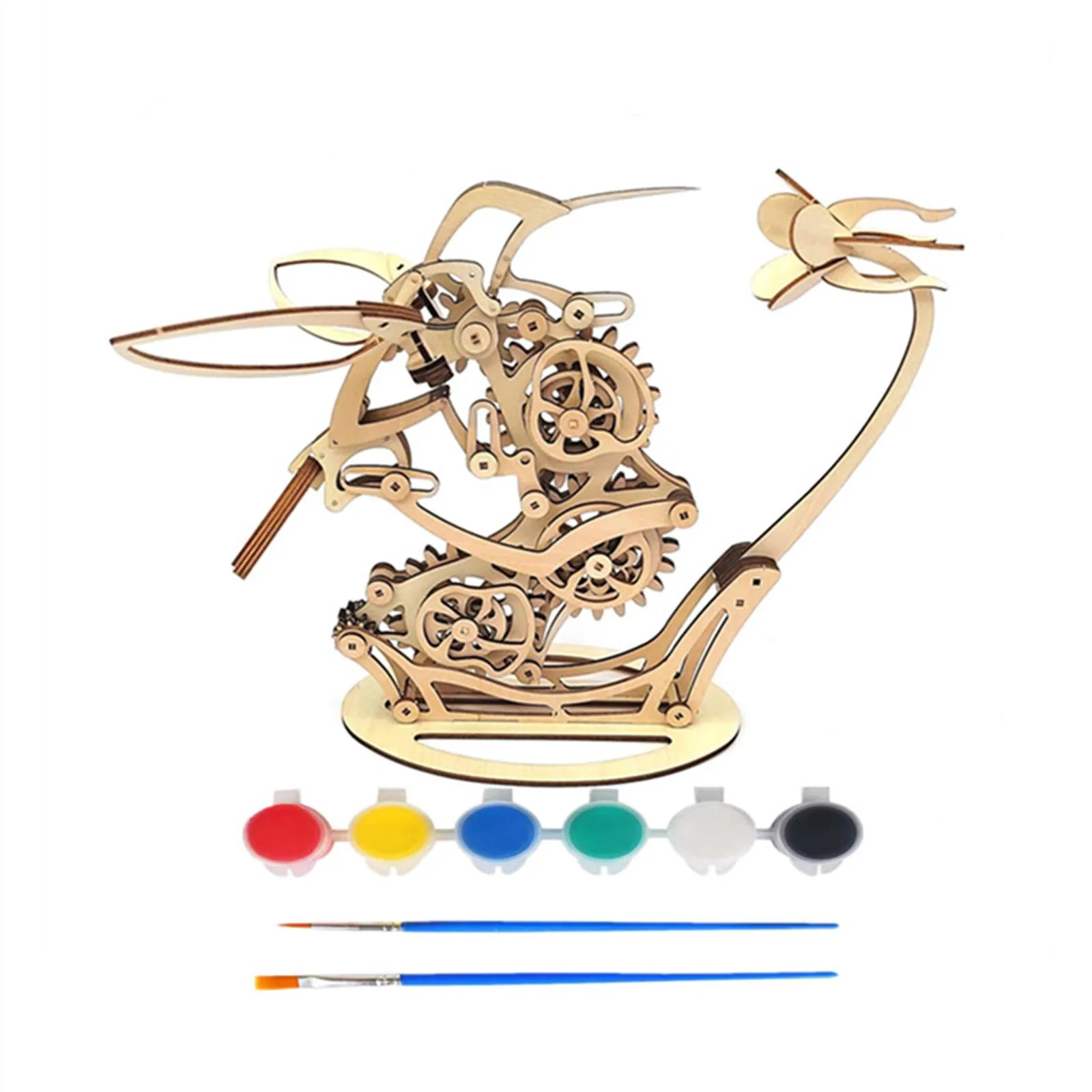 

Mechanical Hummingbird Puzzle 3d Three-dimensional Wooden Ornaments Diy Handmade Graffiti Educational Toy Model Desktop Ornament