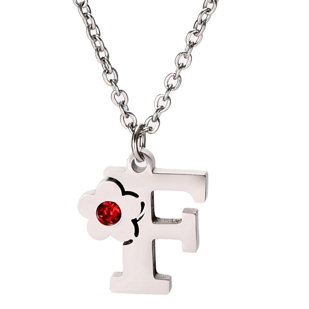 Xincong Stainless Steel Jewelry Steel Color 13x15mm Red Crystal Flower Capital Letter F Pendant Necklace With 45+5cm Link Chain 
Xincong Stainless Steel Jewelry Steel Color 13x15mm Red Crystal Flower Capital Letter F Pendant Necklace With 45+5cm Link Chain