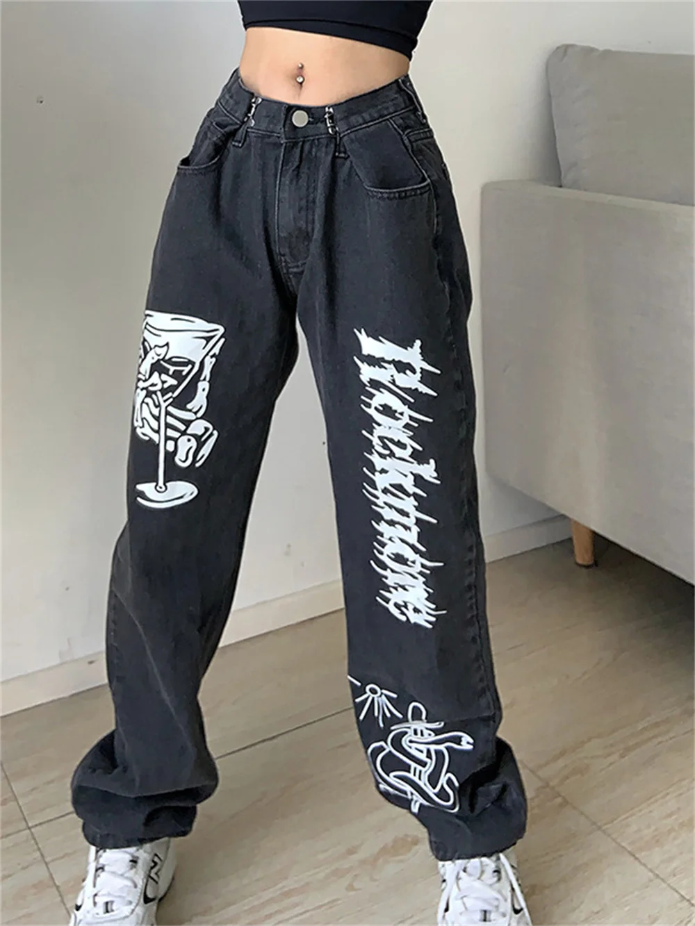Y2K Kawaii Cargo Pants E-girl Aesthetic Black Baggy Teen Cyber Baggy Jeans Cartoon Goth Punk Women Anime Print Emo Alt Trousers
Y2K Kawaii Cargo Pants E-girl Aesthetic Black Baggy Teen Cyber Baggy Jeans Cartoon Goth Punk Women Anime Print Emo Alt Trousers
