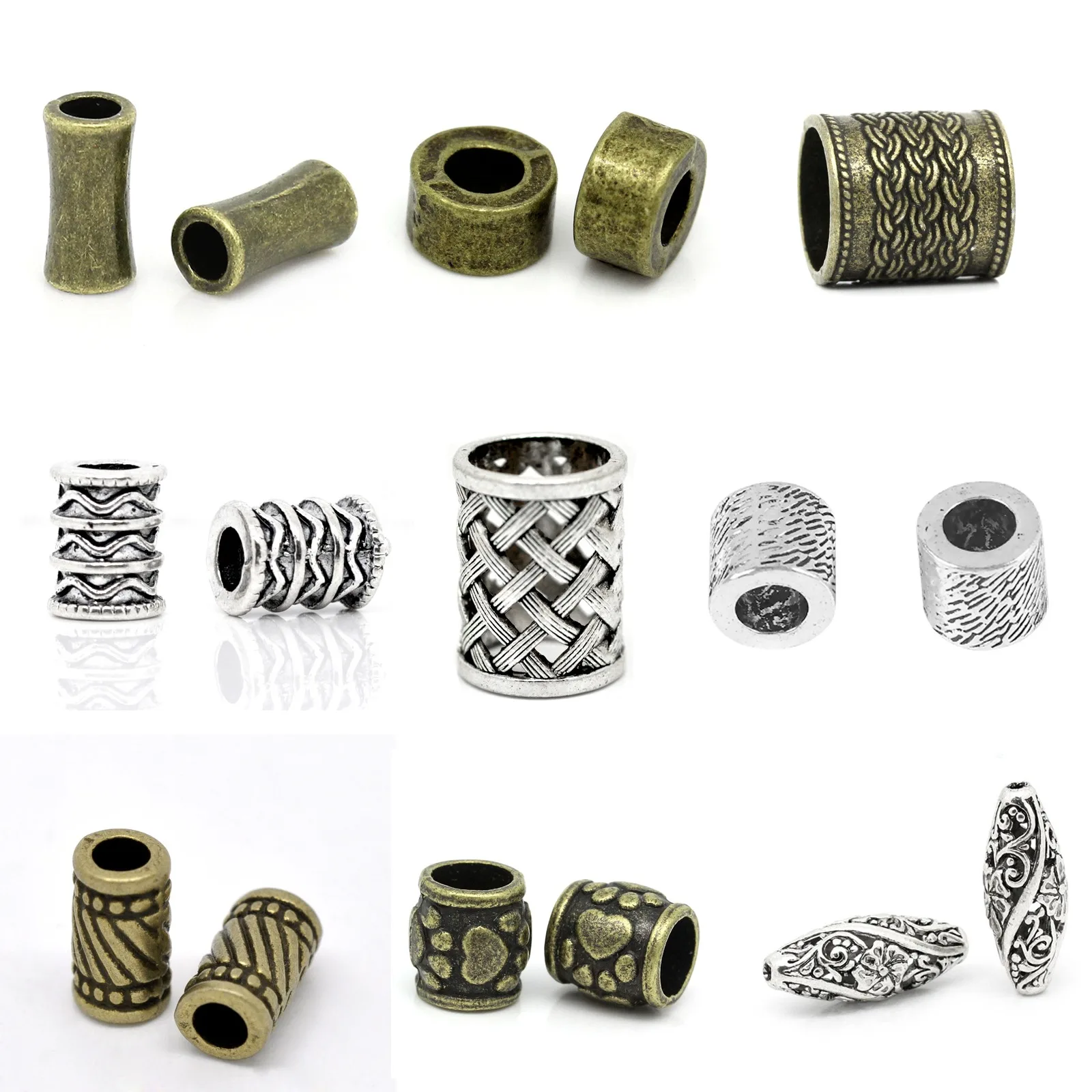 Handmade Metal Spacer Beads Geometrc Cylindrical Antique Bronze/Silver Loose Beads DIY Making Necklace Bracelet Jewelry Findings 
Handmade Metal Spacer Beads Geometrc Cylindrical Antique Bronze/Silver Loose Beads DIY Making Necklace Bracelet Jewelry Findings