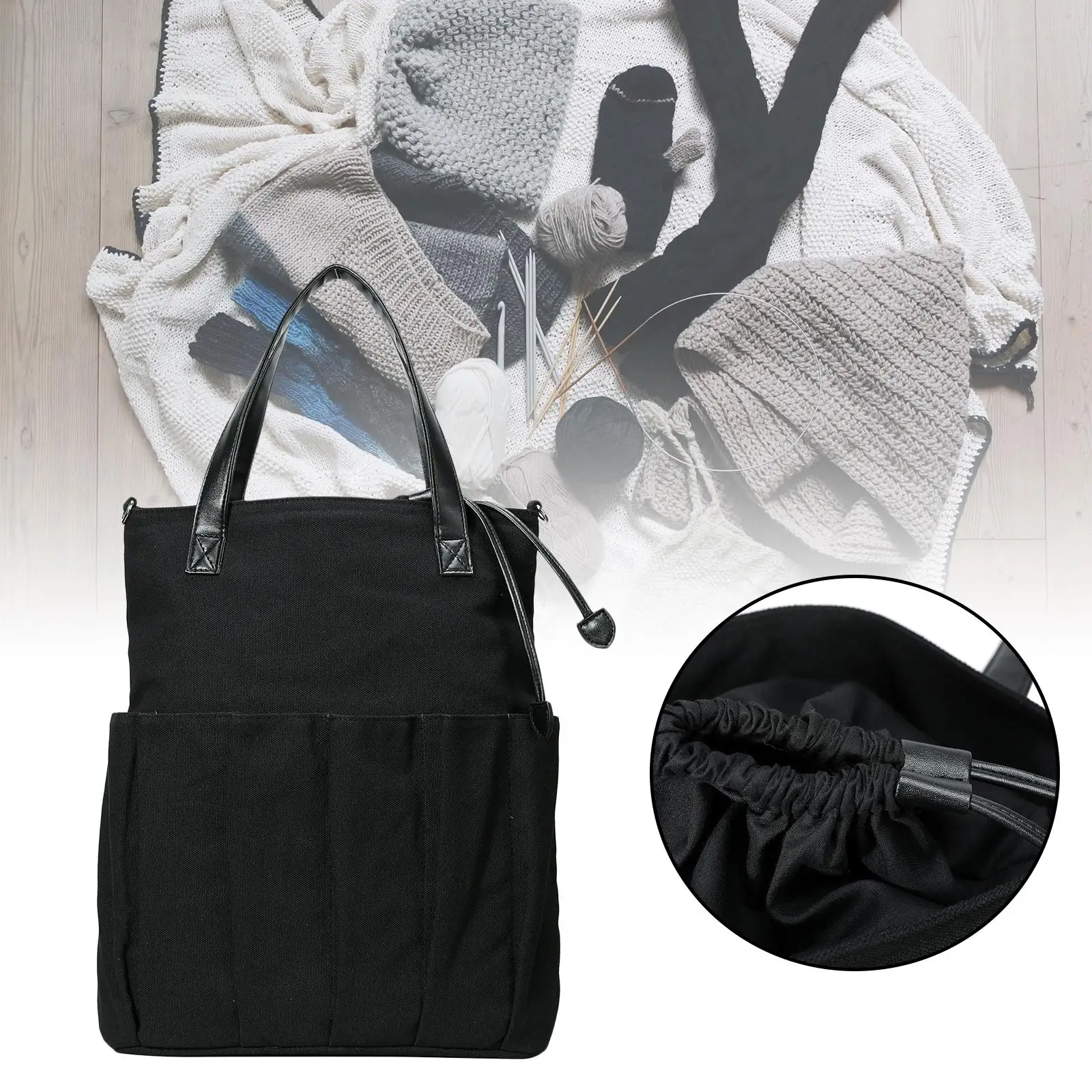 Сумка-тоут для хранения пряжи, органайзер с держателем, для переноски проектов, крючки для вязания, товары для рукоделия, шитье 
Сумка-тоут для хранения пряжи, органайзер с держателем, для переноски проектов, крючки для вязания, товары для рукоделия, шитье