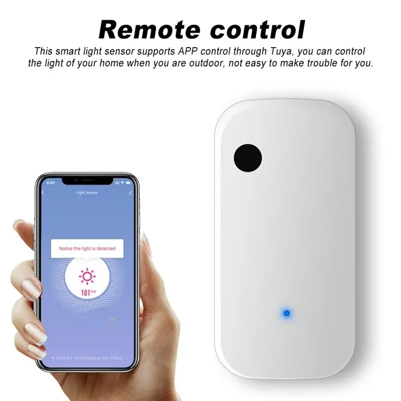 Tuya Wifi Light Sensor Smart Illuminance Sensor Brightness Detector Linkage Control Sensor Smart Home Work with Alex Google Home
Tuya Wifi Light Sensor Smart Illuminance Sensor Brightness Detector Linkage Control Sensor Smart Home Work with Alex Google Home