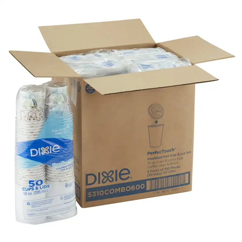 ® PerfecTouch® (5310COMBO600) 10 oz. Insulated Paper Hot Coffee Cup and Lid Set by GP PRO (), Coffee Haze, 600 Count (50 Cups
® PerfecTouch® (5310COMBO600) 10 oz. Insulated Paper Hot Coffee Cup and Lid Set by GP PRO (), Coffee Haze, 600 Count (50 Cups