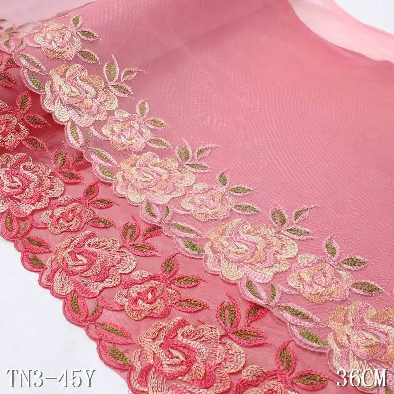 28Yards 3D Pink Red Tulle Colorful Flower Embroidery Lace Polyester Voile Embroidered Lace Trim Fabric For Women Dress
28Yards 3D Pink Red Tulle Colorful Flower Embroidery Lace Polyester Voile Embroidered Lace Trim Fabric For Women Dress