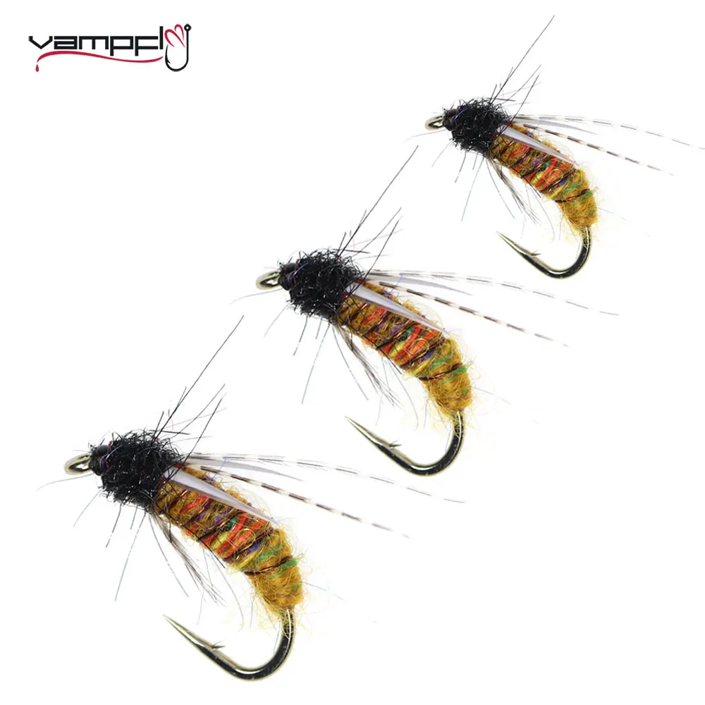 Vampfly 9pcs Copper Wire Nymph Pupa Fly For Fast Sinking Pheasant Soft Hackle Wet Fly Trout Bass Fishing Lures Baits #10 #12 #14 
Vampfly 9pcs Copper Wire Nymph Pupa Fly For Fast Sinking Pheasant Soft Hackle Wet Fly Trout Bass Fishing Lures Baits #10 #12 #14
