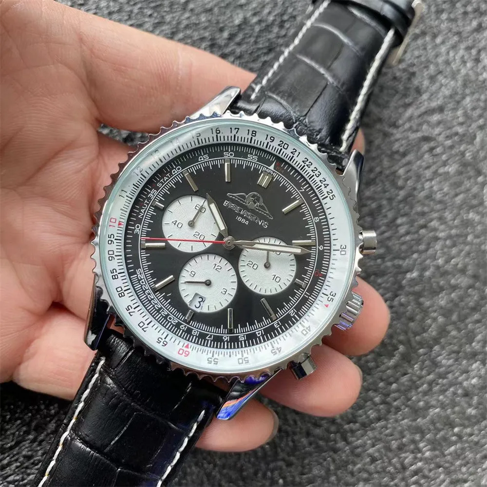 Luxury Top Band Nacitimer B01 Fashion Business Chronograph 47MM Dial Panda Eye Belt Men's Quartz Wrist Watch with Gift Box
Luxury Top Band Nacitimer B01 Fashion Business Chronograph 47MM Dial Panda Eye Belt Men's Quartz Wrist Watch with Gift Box