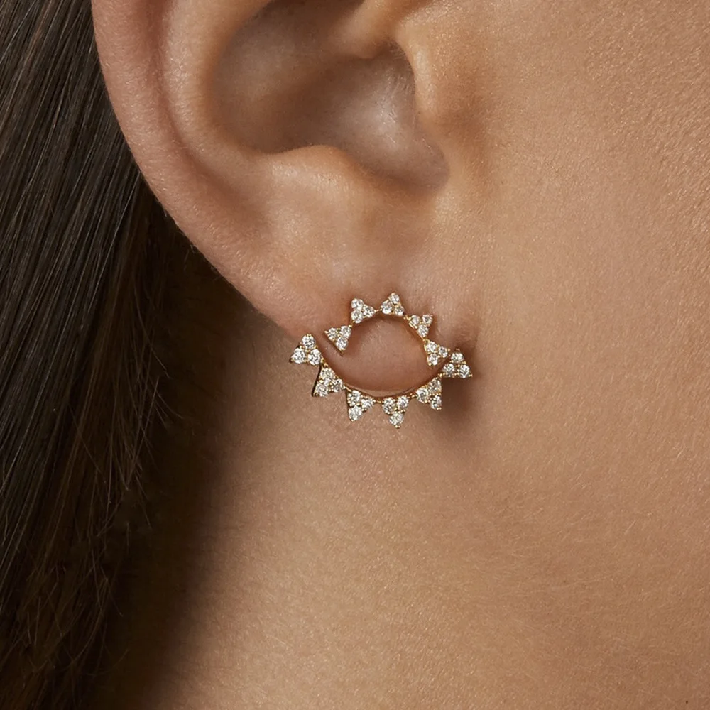 

New Arrivals Crystal Cubic Zirconia Stud Earrings Shiny Rhinestone Multicolor Simple Ear Studs Women Ear Jewelry Accessories