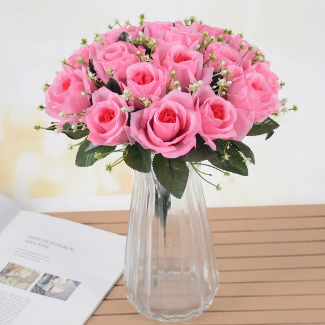 1 Bunch 18 Heads Silk Plastic Rose Artificial Flowers Fake Bouquet Wedding Party Home Decoration Hight Quality
1 Bunch 18 Heads Silk Plastic Rose Artificial Flowers Fake Bouquet Wedding Party Home Decoration Hight Quality