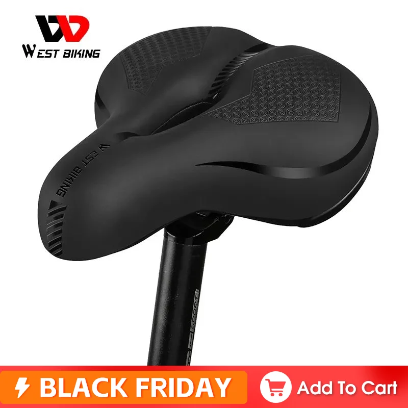 WEST BIKING Bike Saddle Cycling Wide Seat Reflective Soft Cushion Waterproof Bike Accessories Thicken MTB Bike Bicycle Saddle 
WEST BIKING Bike Saddle Cycling Wide Seat Reflective Soft Cushion Waterproof Bike Accessories Thicken MTB Bike Bicycle Saddle