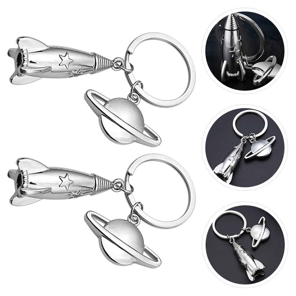 2Pcs Key Chain Zinc Alloy Sturdy Space Theme Key Decor Handbag Pendant Rockets Key Ring
2Pcs Key Chain Zinc Alloy Sturdy Space Theme Key Decor Handbag Pendant Rockets Key Ring