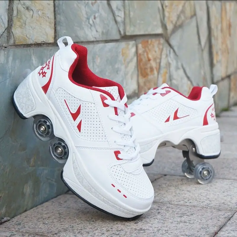 Deformed Roller Skates Parkour Fashion Wheel Sneakers 4-wheel Running Sports Roller Skates Thick Soled Suitable for Unisex Skate
Deformed Roller Skates Parkour Fashion Wheel Sneakers 4-wheel Running Sports Roller Skates Thick Soled Suitable for Unisex Skate