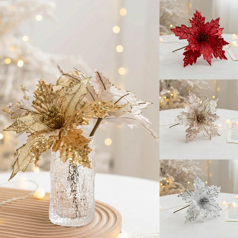 25cm Glitter Large Artificial Flowers Christmas Decor Sequined Fake Flowers For DIY Xmas Wedding New Year Navidad Home Decor
25cm Glitter Large Artificial Flowers Christmas Decor Sequined Fake Flowers For DIY Xmas Wedding New Year Navidad Home Decor