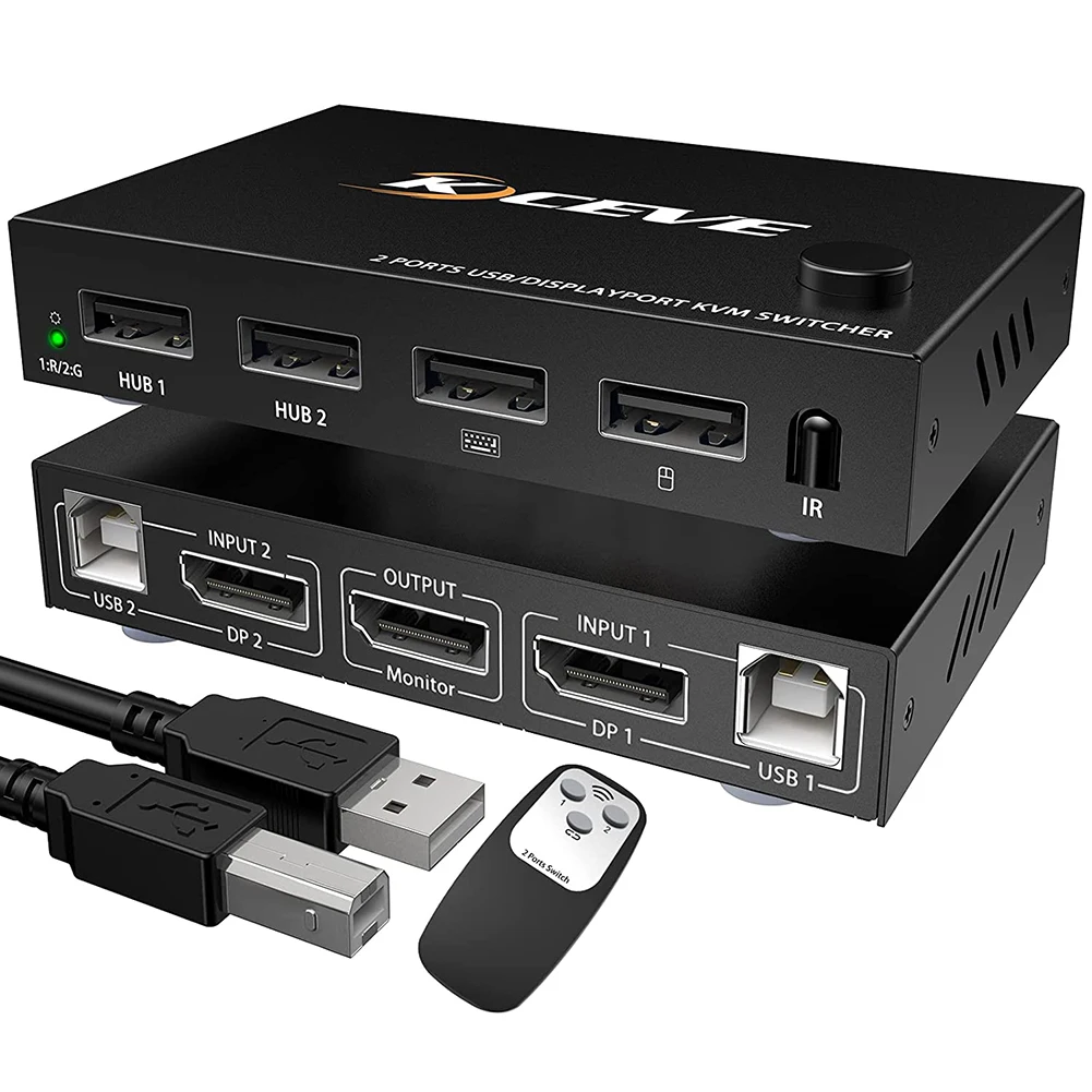2 Port Displayport KVM Switch 4K 60Hz USB DP KVM 2 in 1 out DP USB KVM Switcher For PC to Share Monitor Mouse Keyboard Printer
2 Port Displayport KVM Switch 4K 60Hz USB DP KVM 2 in 1 out DP USB KVM Switcher For PC to Share Monitor Mouse Keyboard Printer