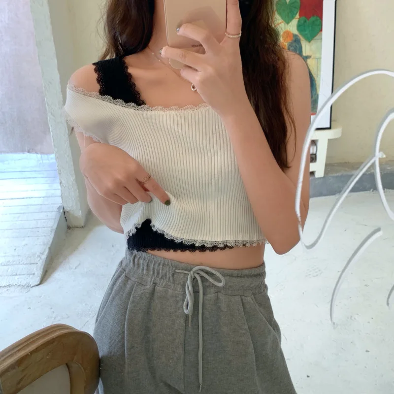 Лето 2022, топы, женский сексуальный кроп-топ со шнуровкой, Женский базовый летний топ с квадратным вырезом