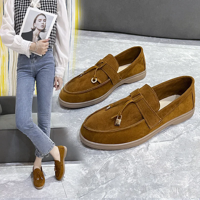 2023 New Faux Suede Leather Women Shoes Flat Lock Shoes Lazy Slip-on Metal Loafers Lady Casual Walk Shoes Woman Shoes Ladies
2023 New Faux Suede Leather Women Shoes Flat Lock Shoes Lazy Slip-on Metal Loafers Lady Casual Walk Shoes Woman Shoes Ladies