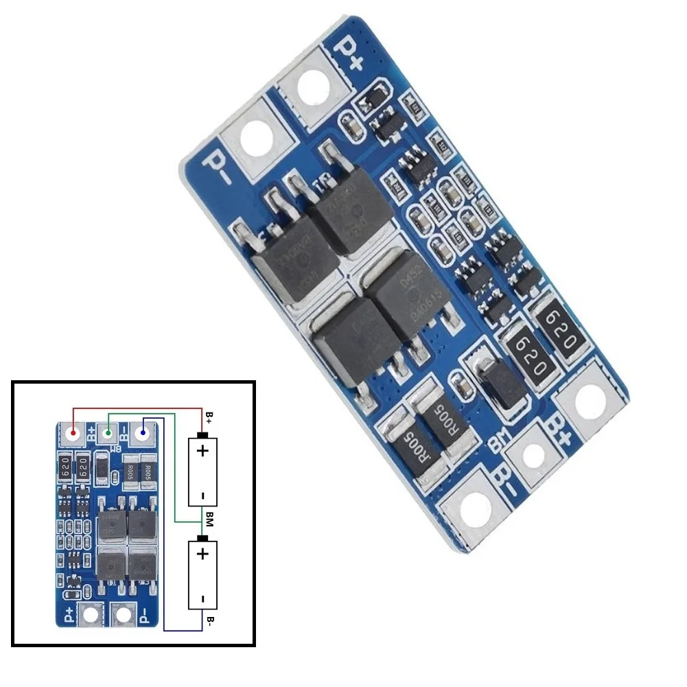 BMS 2S 7.4V 8.4V 10A Lithium Battery Charge Protection Board Balancer Equalizer Charging Board Circuit Protection
BMS 2S 7.4V 8.4V 10A Lithium Battery Charge Protection Board Balancer Equalizer Charging Board Circuit Protection