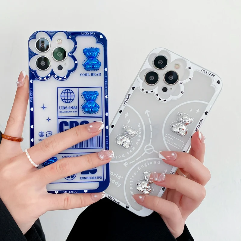 Cute Bear Clear Phone Case For iPhone 13 12 11 Pro Max X XR XS Max 7 8 Plus SE Shockproof Soft Leather Cover
Cute Bear Clear Phone Case For iPhone 13 12 11 Pro Max X XR XS Max 7 8 Plus SE Shockproof Soft Leather Cover