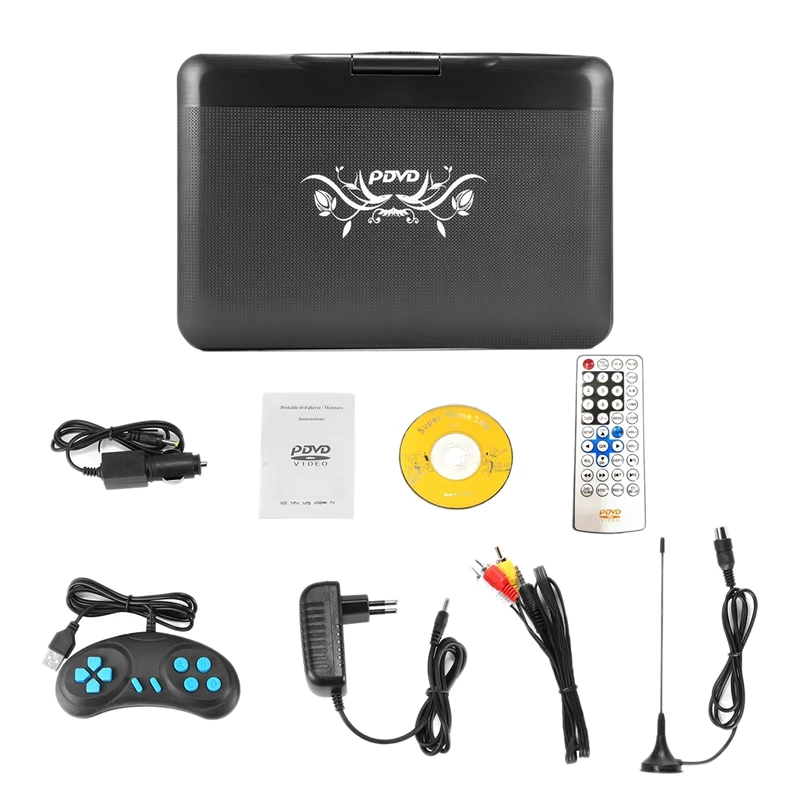 Portable HD 13.9 Inch Home Car DVD Player VCD CD MP3 DVD TV Player USB SD Cards Game 16:9 Rotate Screen EU Plug
Portable HD 13.9 Inch Home Car DVD Player VCD CD MP3 DVD TV Player USB SD Cards Game 16:9 Rotate Screen EU Plug