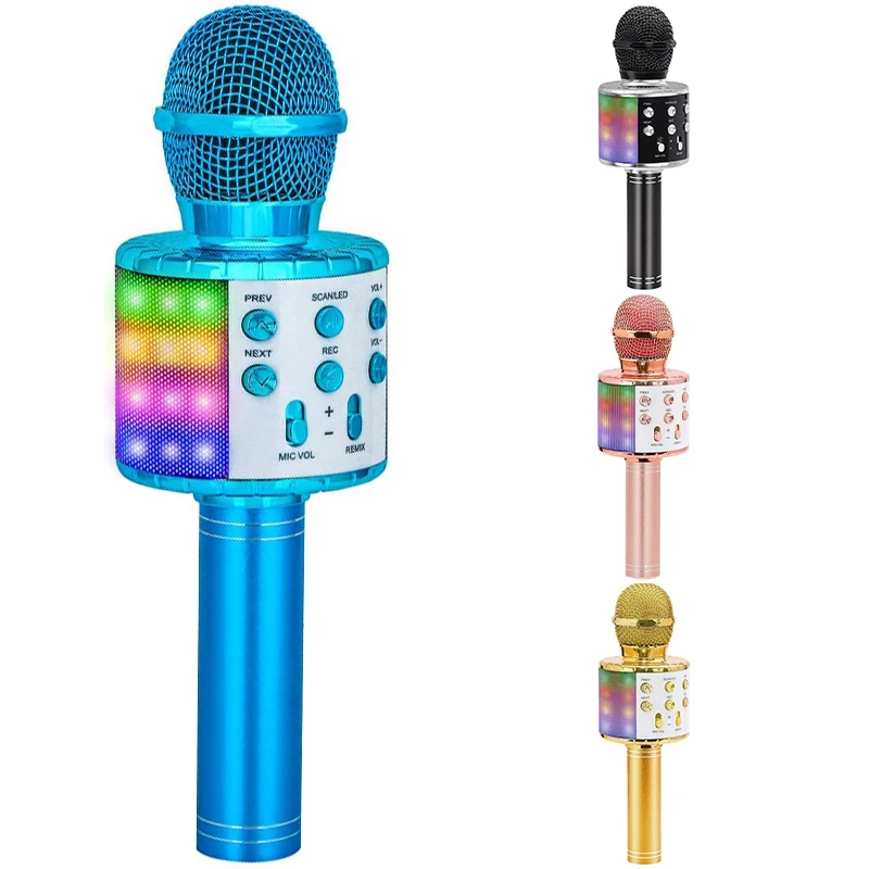 Беспроводной музыкальный микрофон WS858L, портативный динамик, ручной домашний KTV плеер с записью
Беспроводной музыкальный микрофон WS858L, портативный динамик, ручной домашний KTV плеер с записью