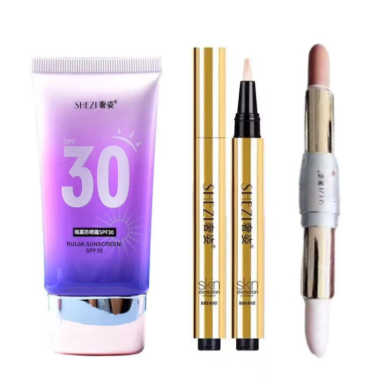 Sdattor Facial Body Sunscreen Whitening SPF30 Concealer Highlight Base Makeup Set Sunscreen Kit Cover Acne Ultraviolet-proof Pro
Sdattor Facial Body Sunscreen Whitening SPF30 Concealer Highlight Base Makeup Set Sunscreen Kit Cover Acne Ultraviolet-proof Pro