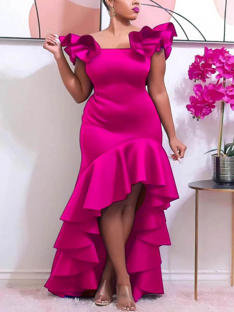 Women Long Party Dresses Irregular Length Ruffles Celebrate Occasion Prom Sexy Event Night Out Slim Fit African Gowns Clubwear
Women Long Party Dresses Irregular Length Ruffles Celebrate Occasion Prom Sexy Event Night Out Slim Fit African Gowns Clubwear
