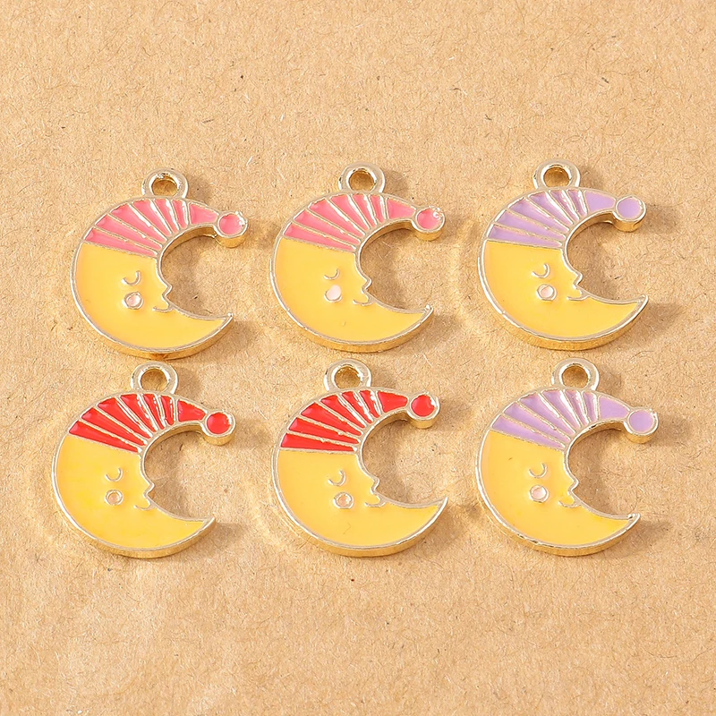 10pcs/lot Enamel Cartoon Moon Charms Pendant for Earrings Necklaces Bracelets DIY Handmade Jewelry Gifts Accessories
10pcs/lot Enamel Cartoon Moon Charms Pendant for Earrings Necklaces Bracelets DIY Handmade Jewelry Gifts Accessories
